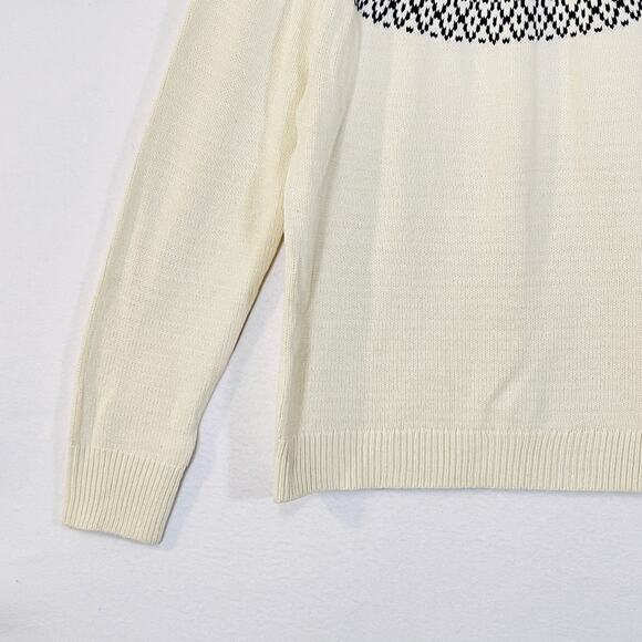 Chaps Christmas Sweater Womens XL Cream Red Fair Isle Long Sleeve Knit Pullover - Picture 9 of 12